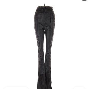 PrettyLittleThing Shiny Black Textured Pants